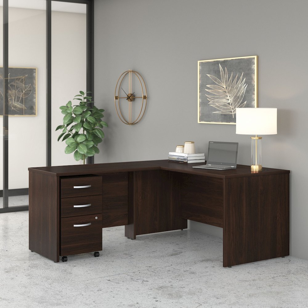 Studio C 60W x 30D L Shaped Desk with Mobile File Cabinet and 42W Return. Picture 2