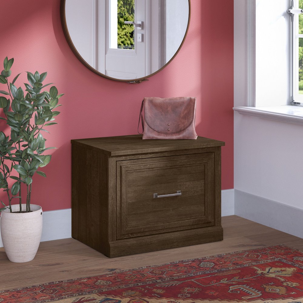 Woodland 24W Small Shoe Bench with Drawer. Picture 2
