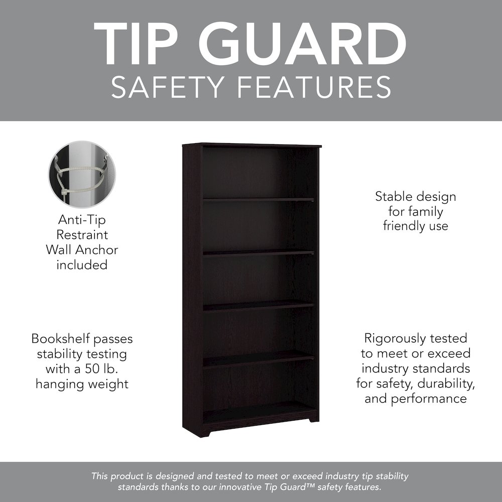 Cabot Tall 5 Shelf Bookcase. Picture 6