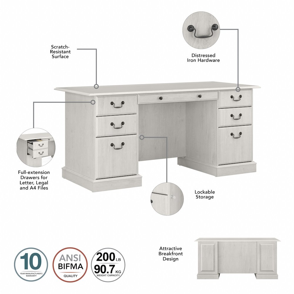 Saratoga Executive Desk with Drawers. Picture 7
