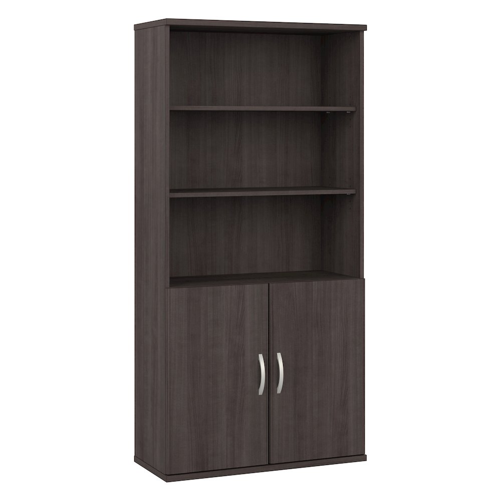 Studio C Tall 5 Shelf Bookcase with Doors. Picture 1