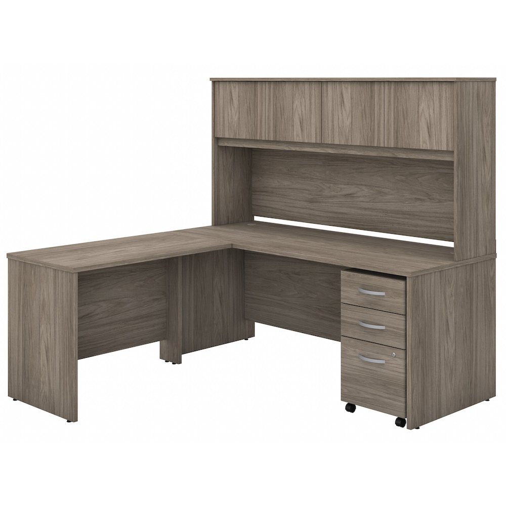 Studio C 72W x 30D L Shaped Desk with Hutch, Mobile File Cabinet and 42W Return. Picture 1