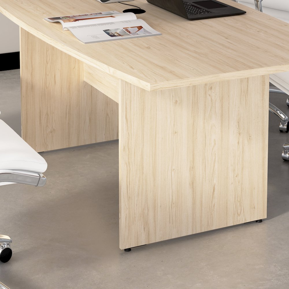 72-inch Office Conference Table with Wood Base in Natural Elm. Picture 5