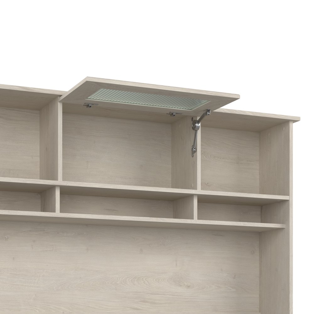 Cabot 60W L Shaped Computer Desk with Hutch and 5 Shelf Bookcase. Picture 4