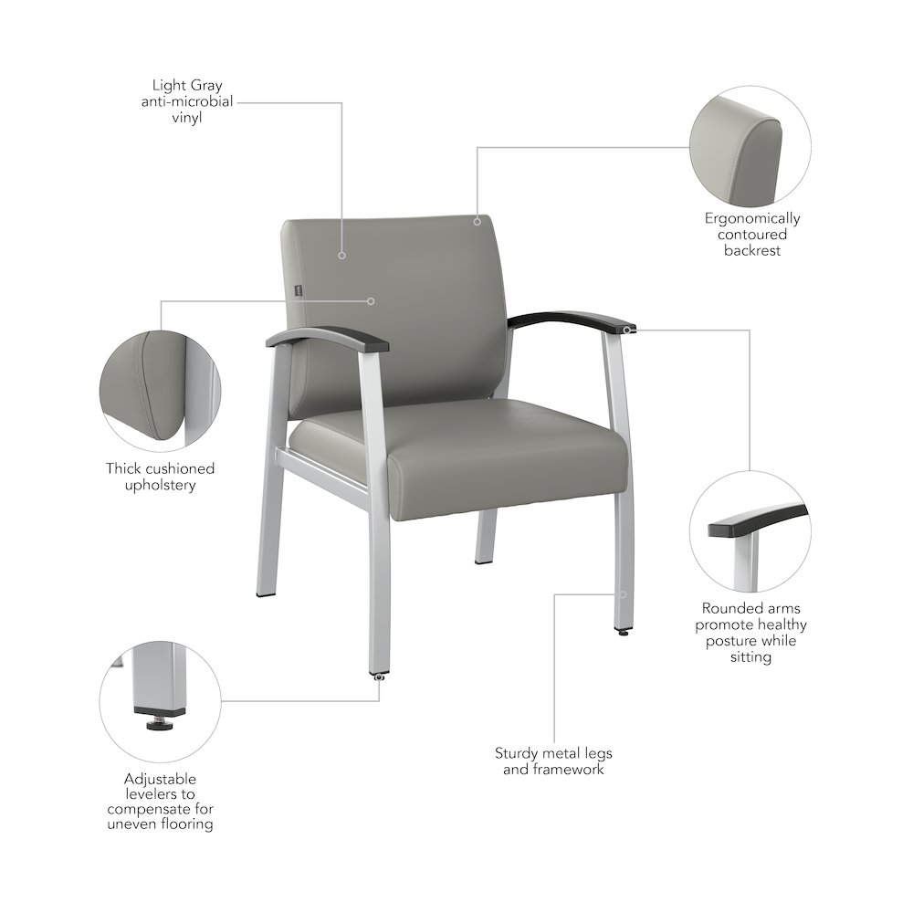 Arrive Waiting Room Guest Chair with Arms. Picture 8