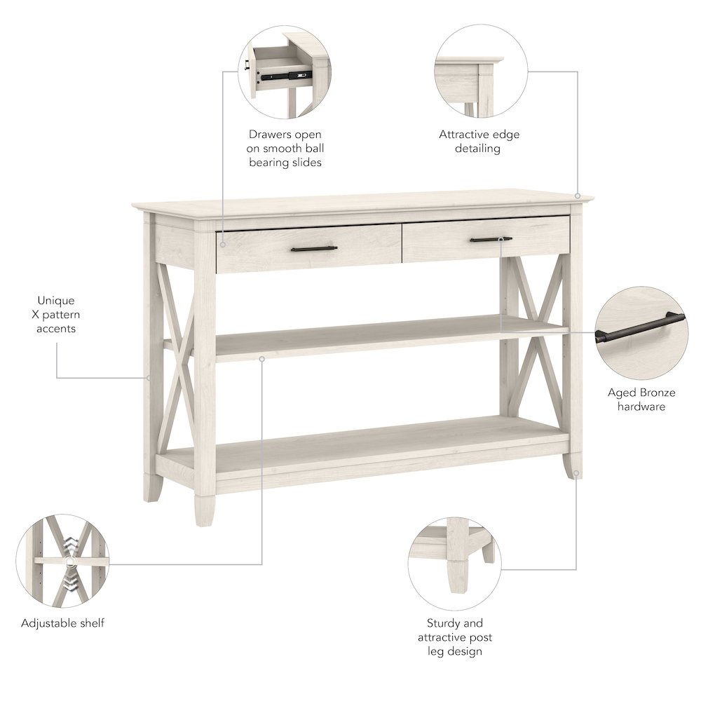 Key West Console Table with Drawers and Shelves. Picture 7