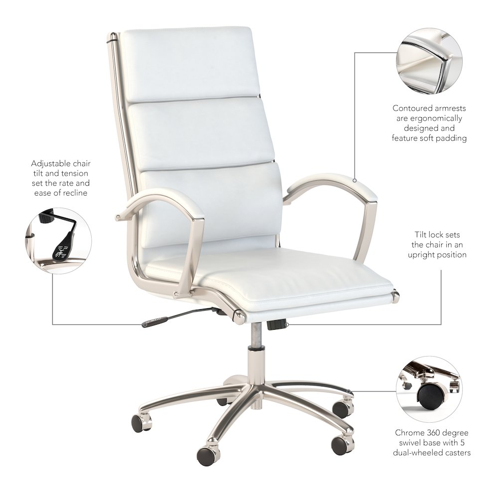 Jamestown High Back Leather Executive Office Chair. Picture 8