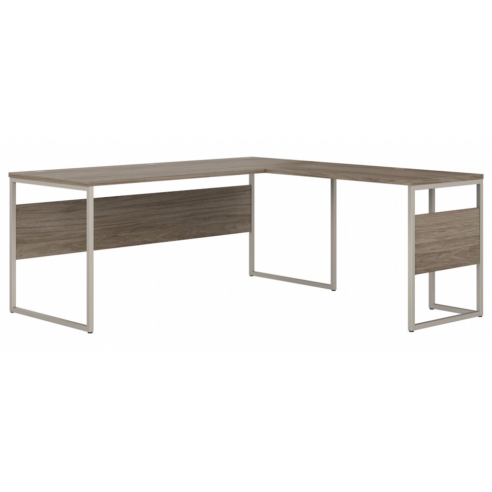 Hybrid 72W x 30D L Shaped Table Desk with Metal Legs. Picture 1