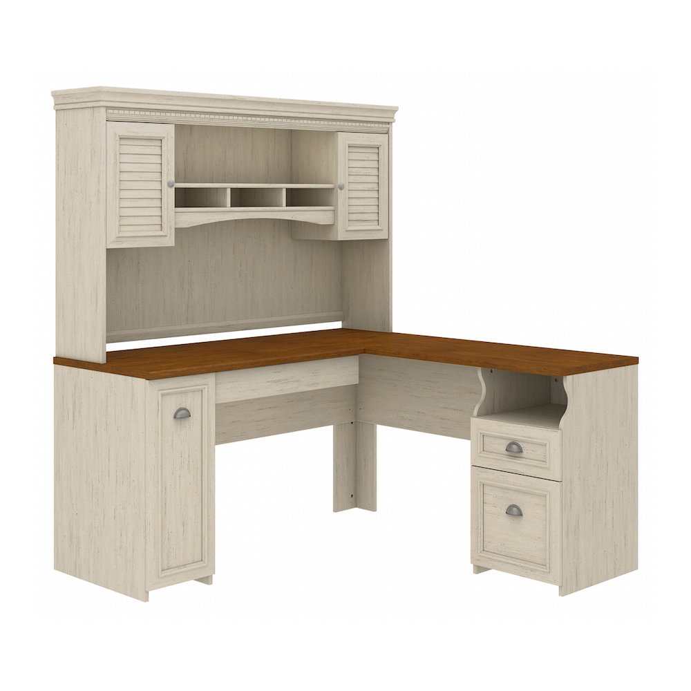 Fairview L Shaped Desk with Hutch. Picture 1