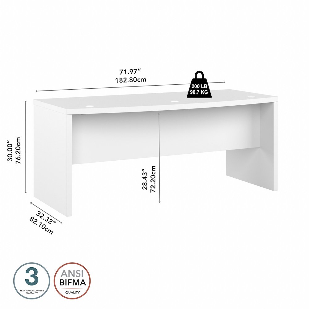 Echo 72W Bow Front Desk. Picture 7