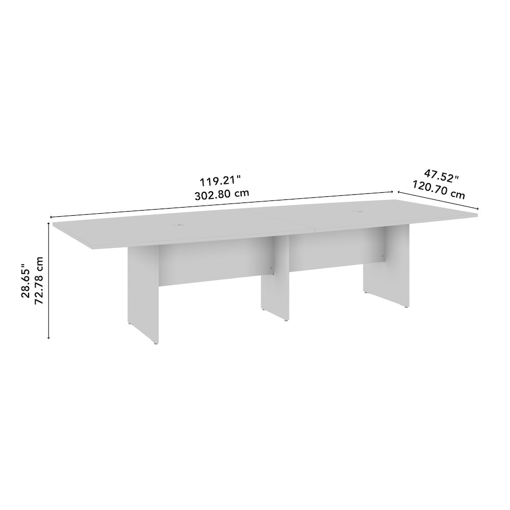 120W x 48D Boat Shaped Conference Table with Wood Base. Picture 7