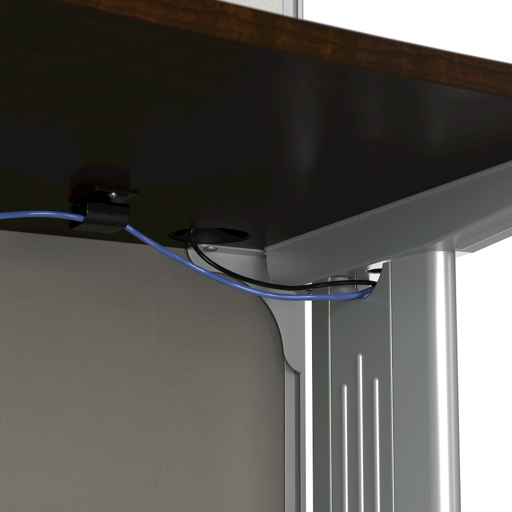 3 Person L Shaped Cubicle Desks with Storage, Drawers, and Organizers. Picture 7