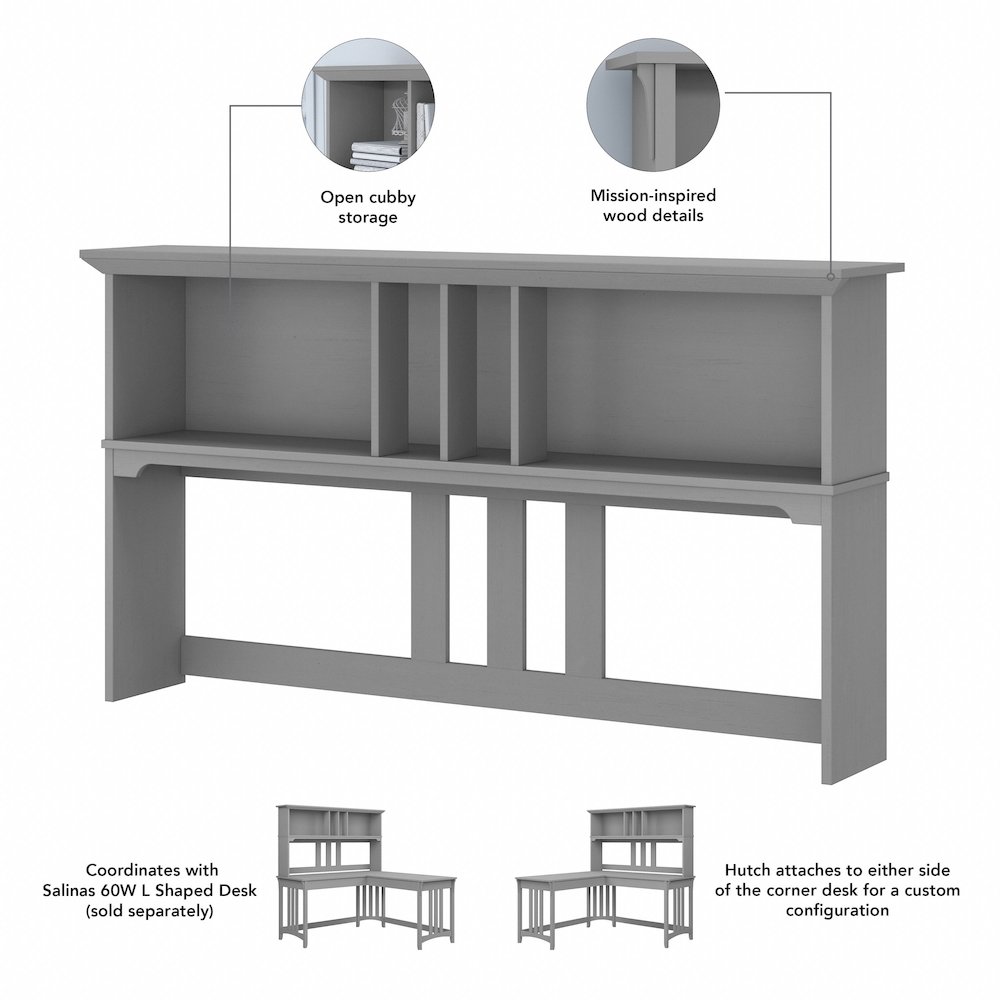 Salinas 60W Hutch for L Shaped Desk. Picture 5
