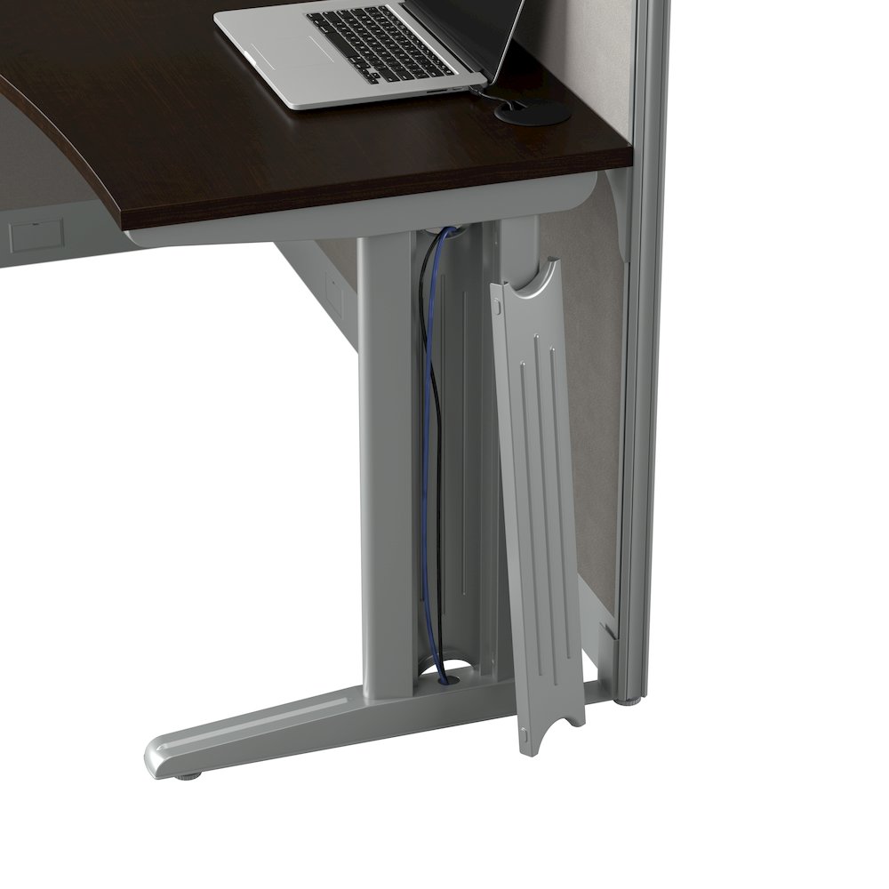 65W L Shaped Cubicle Desk with Storage, Drawers, and Organizers. Picture 6