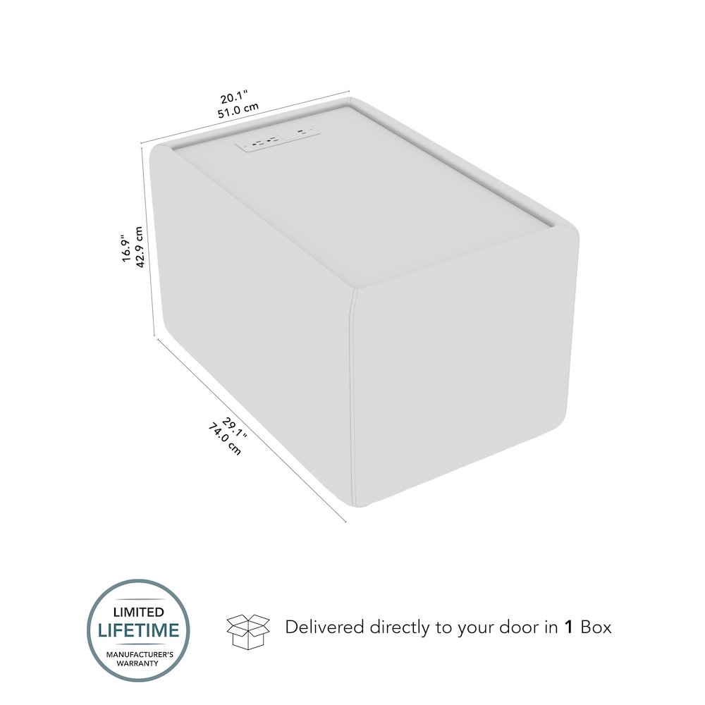 Assemble Modular Side Table with Charging Station in Mist Fabric. Picture 8