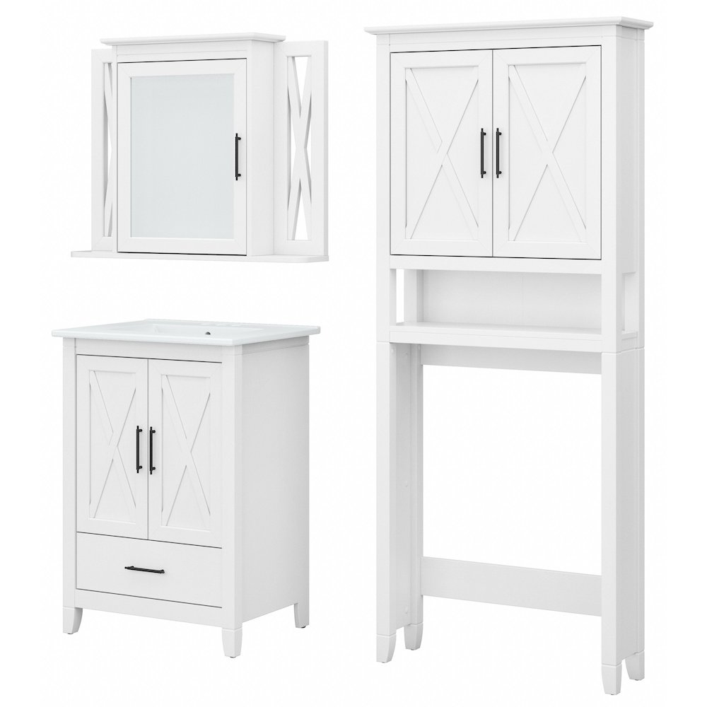 24W Bathroom Vanity Sink with Mirror and Over The Toilet Storage Cabinet. Picture 1