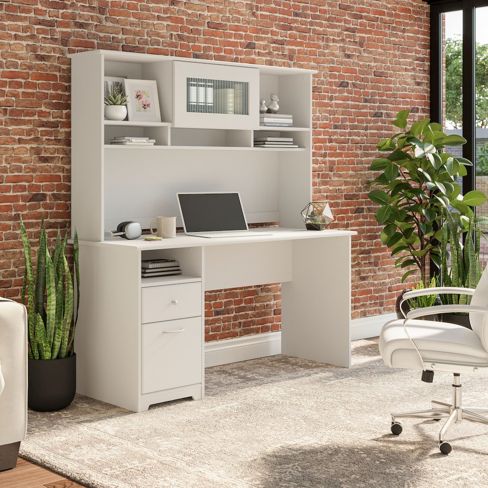 Cabot 60W Computer Desk with Hutch. Picture 2
