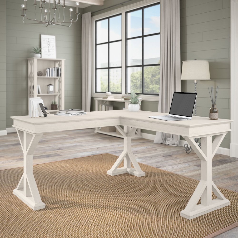 Homestead 60W Farmhouse L Shaped Desk. Picture 2