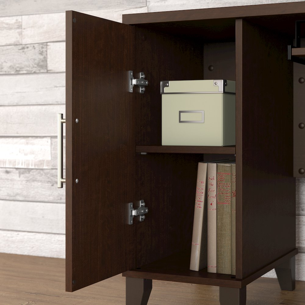 Somerset 60W L Shaped Desk with Hutch and Lateral File Cabinet. Picture 4