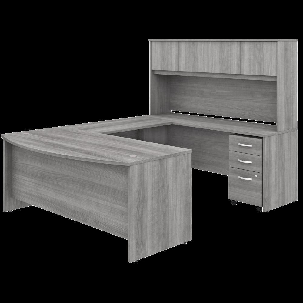 Studio C 72W x 36D U Shaped Desk with Hutch and Mobile File Cabinet. Picture 1