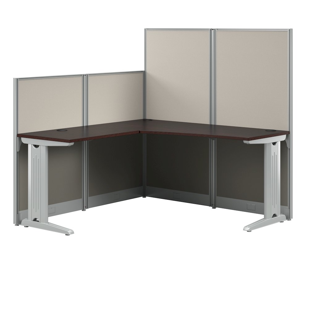 Office in an Hour 65W x 65D L Shaped Cubicle Desk. Picture 1