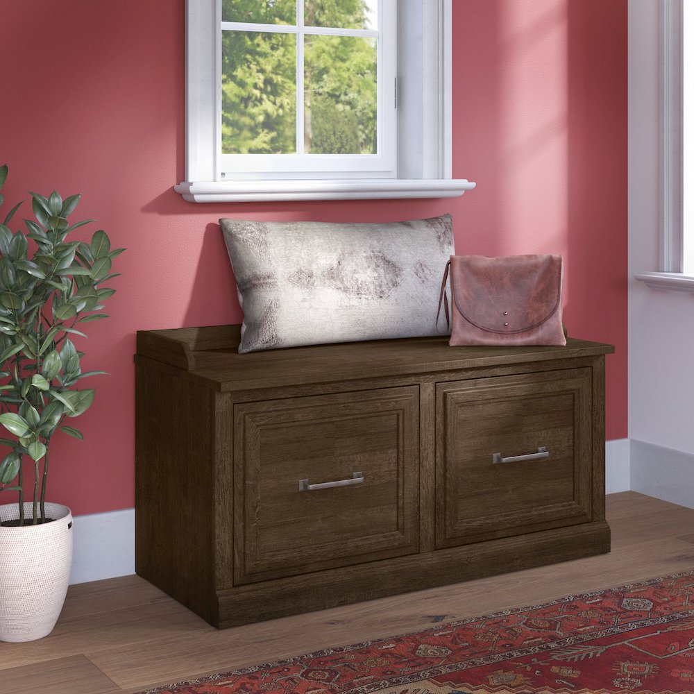 Woodland 40W Shoe Storage Bench with Doors. Picture 2