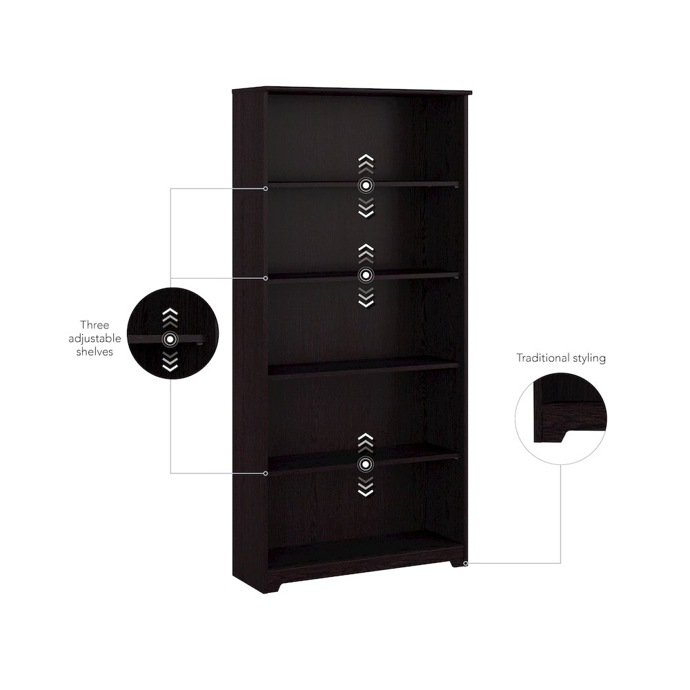 Cabot Tall 5 Shelf Bookcase. Picture 5