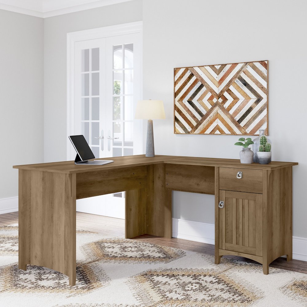 Salinas 60W L Shaped Desk with Storage. Picture 2