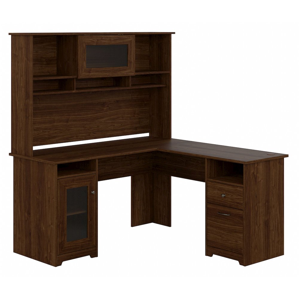 Cabot 60W L Shaped Computer Desk with Hutch and Storage. Picture 1