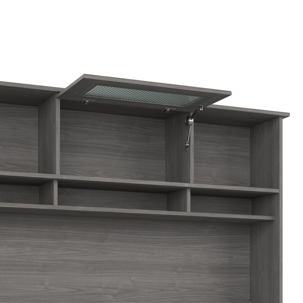 Cabot 60W L Shaped Computer Desk with Hutch, File Cabinet and Bookcase. Picture 4