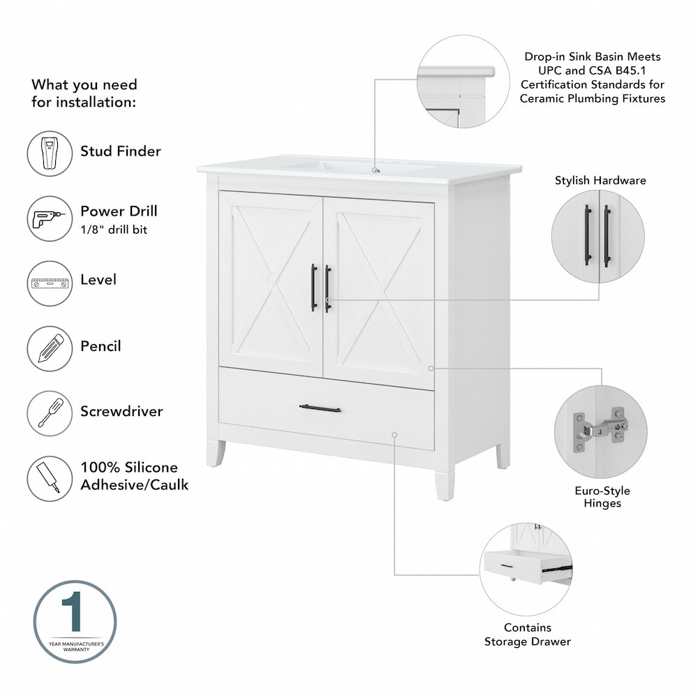 Key West 64W Double Vanity Set with Sinks, Medicine Cabinets and Linen Tower. Picture 8