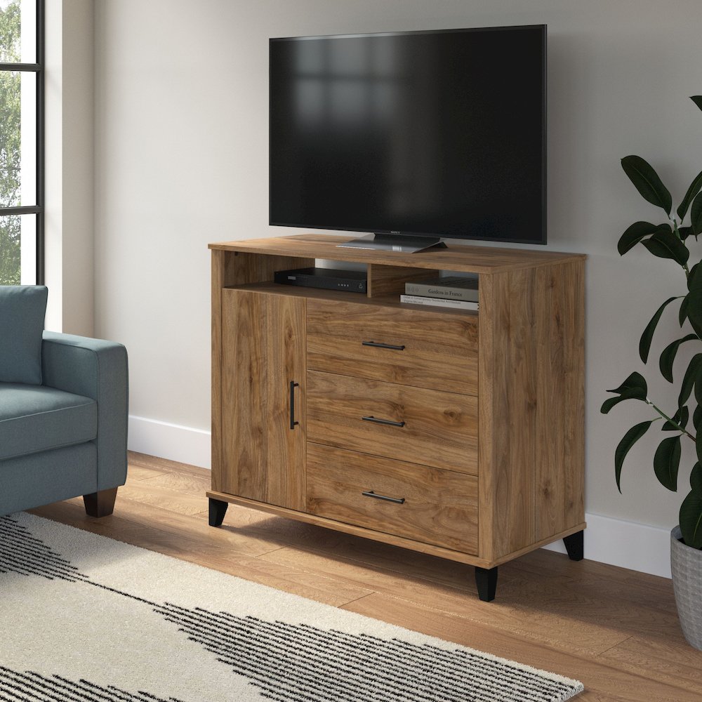 Somerset Tall TV Stand with Storage. Picture 2