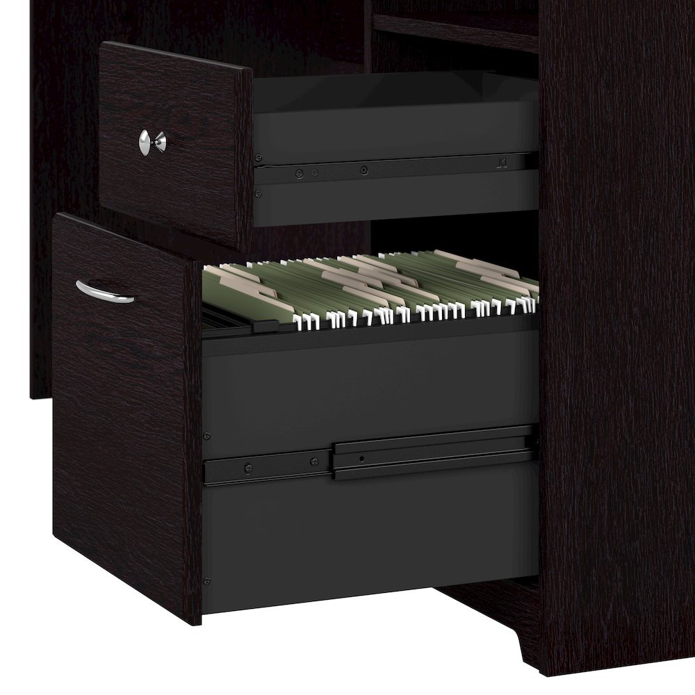 Cabot 60W L Shaped Computer Desk with Hutch and 5 Shelf Bookcase