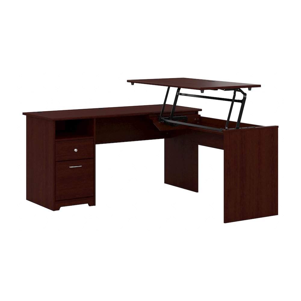 Cabot 60W 3 Position Sit to Stand L Shaped Desk. Picture 1