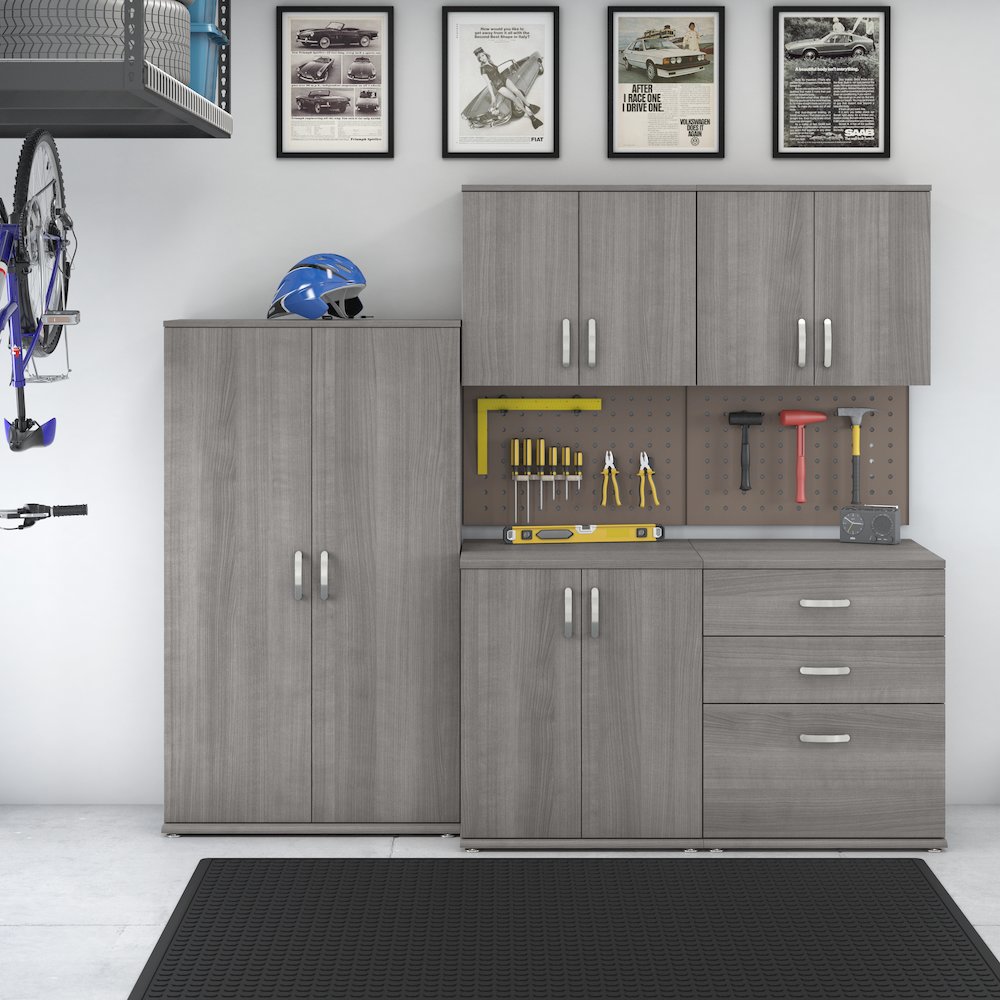 Universal 5 Piece Modular Garage Storage Set with Floor and Wall Cabinets. Picture 2