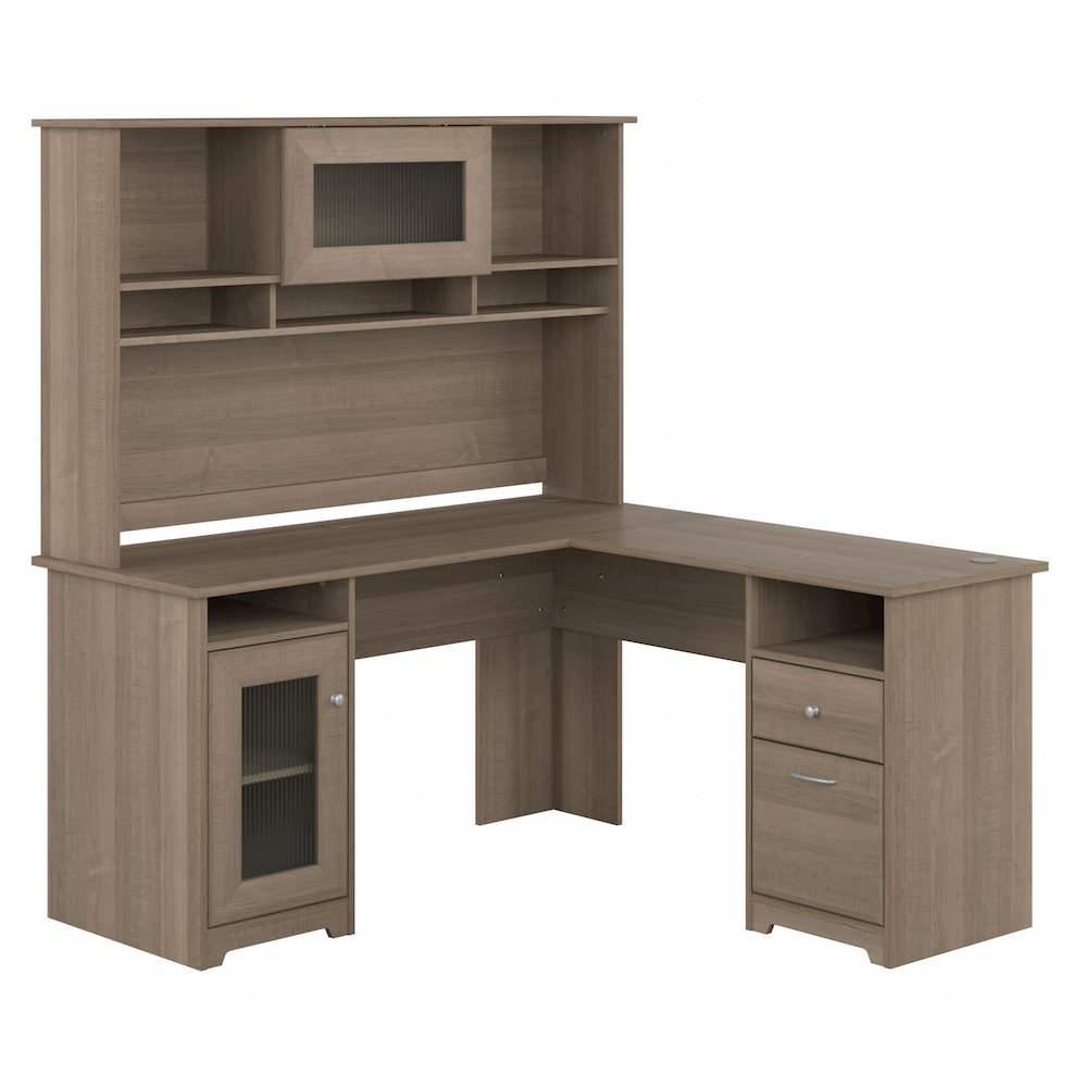 Cabot 60W L Shaped Computer Desk with Hutch and Storage. Picture 1