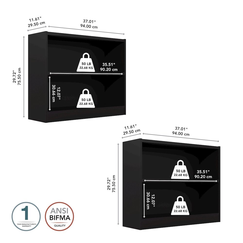 Universal Small 2 Shelf Bookcase - Set of 2. Picture 8