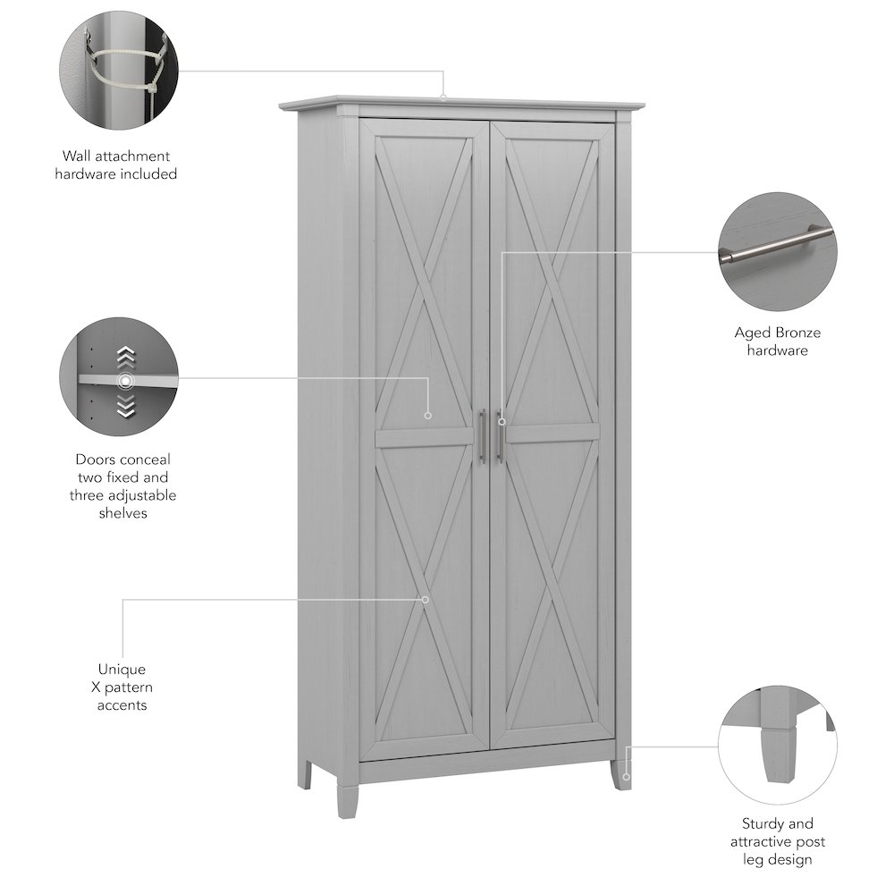 Key West Tall Storage Cabinet with Doors. Picture 8