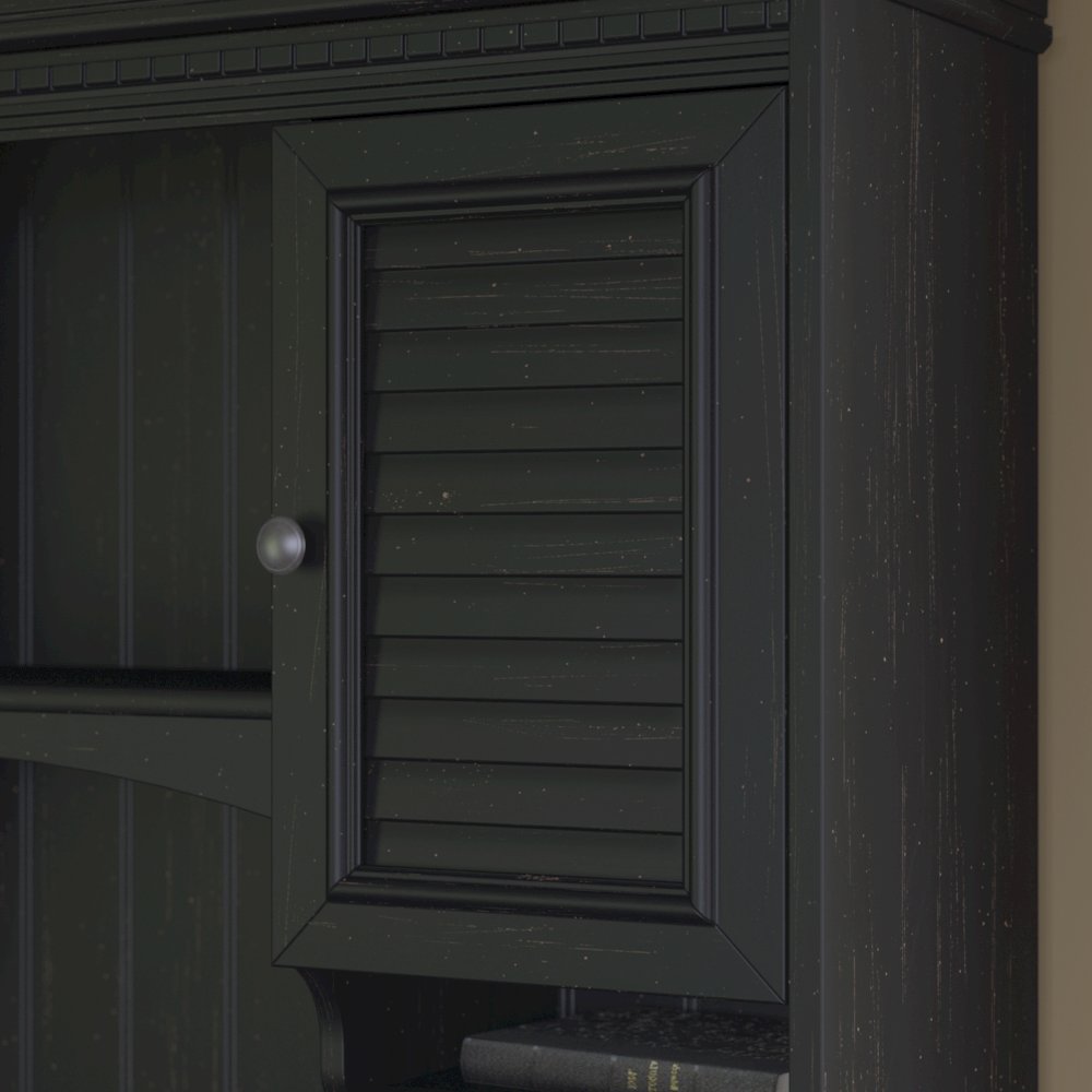 Fairview 60W L Shaped Desk with Hutch, Lateral File Cabinet and 5 Shelf Bookcase. Picture 6