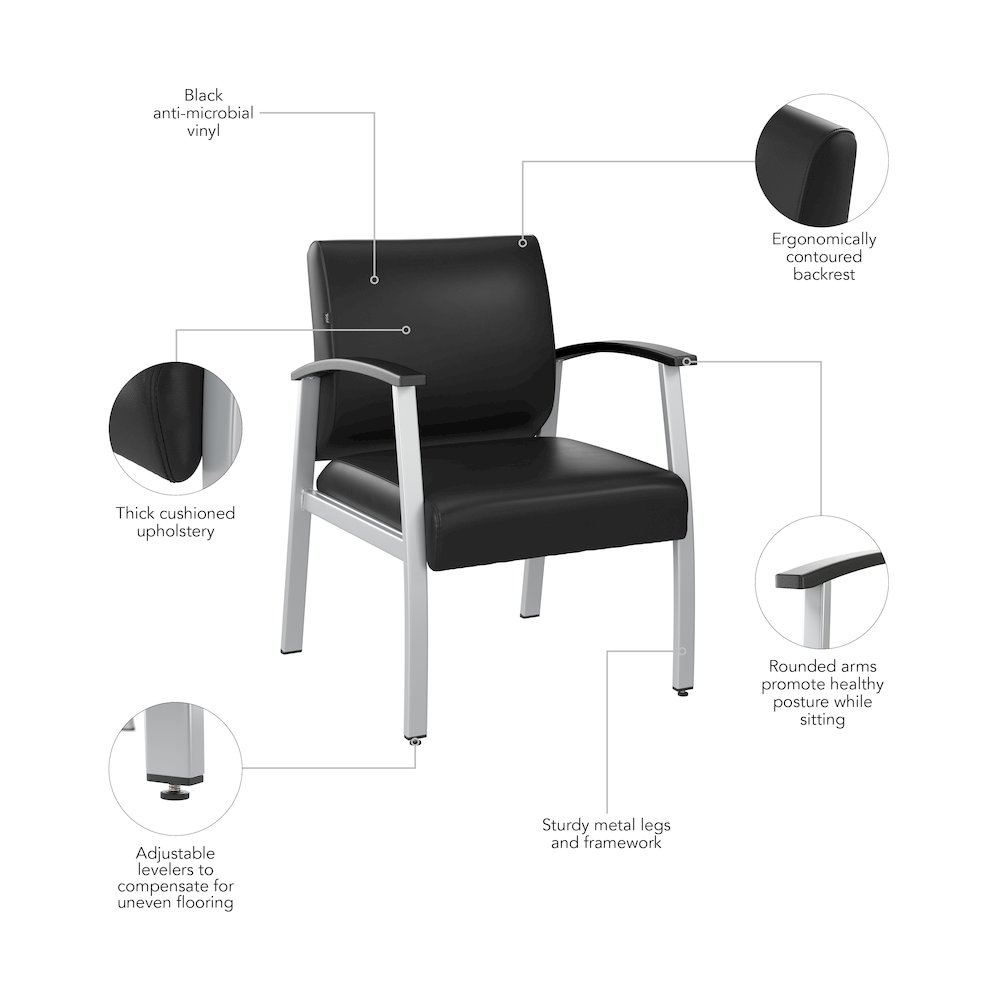 Arrive Waiting Room Guest Chair with Arms. Picture 8