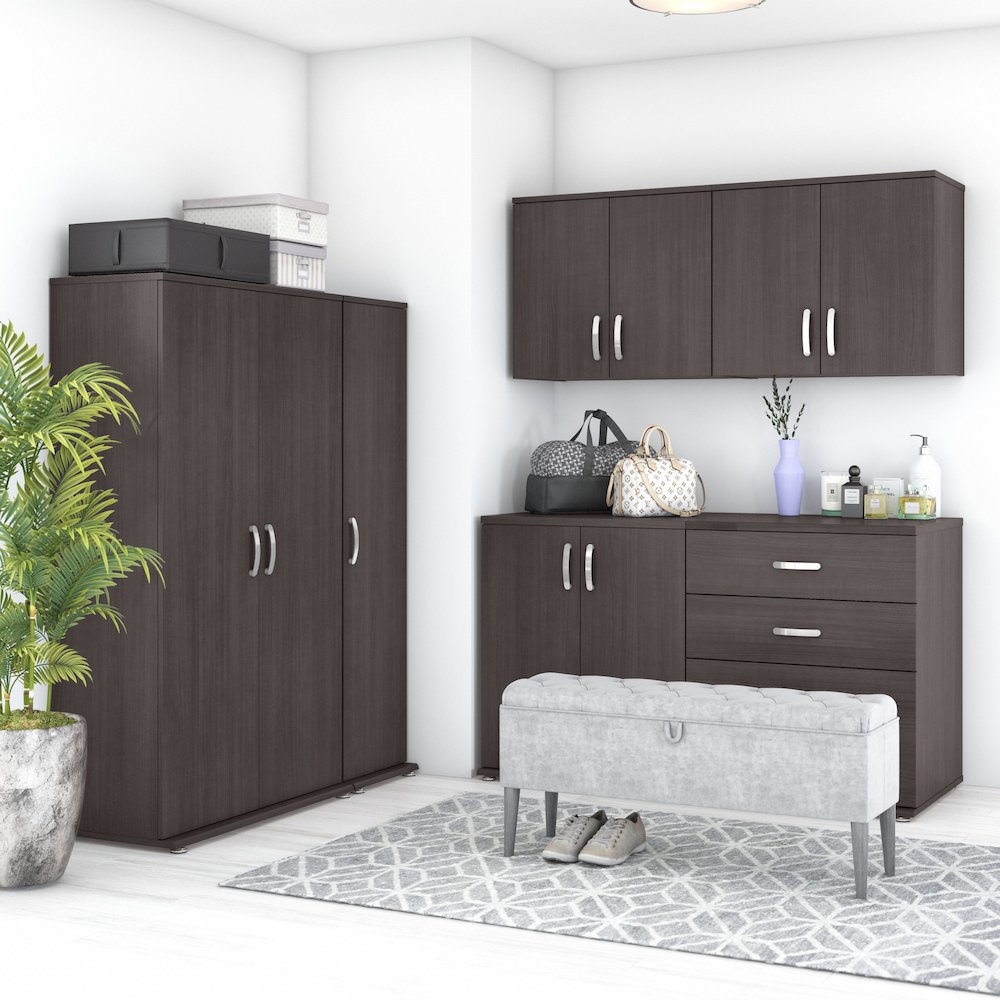 Universal 6 Piece Modular Closet Storage Set with Floor and Wall Cabinets. Picture 2