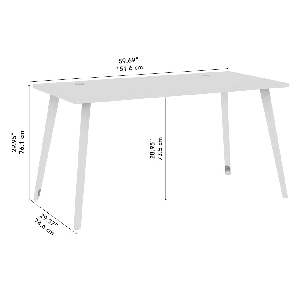 Vista 60W x 30D Computer Desk with Splayed Metal Legs. Picture 10
