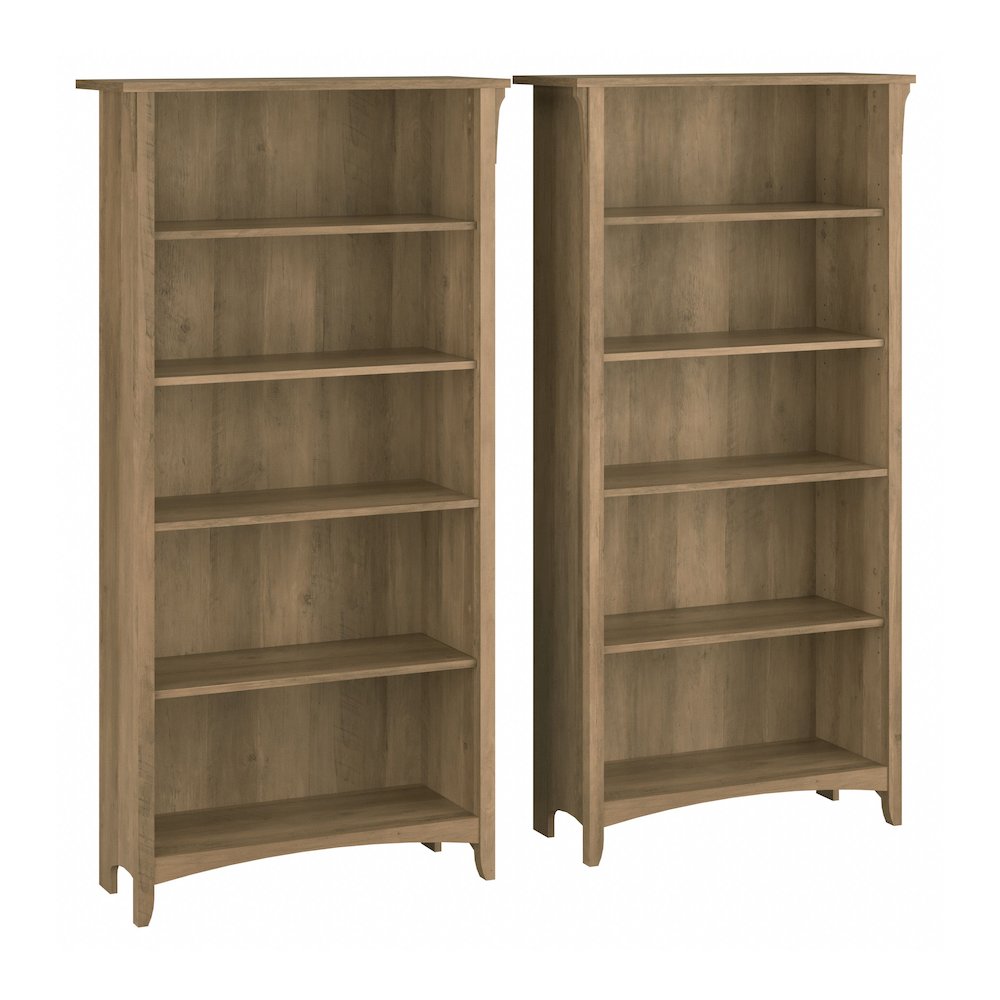Salinas Tall 5 Shelf Bookcase - Set of 2. Picture 1