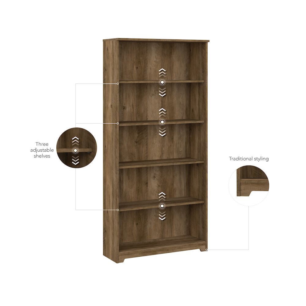 Cabot Tall 5 Shelf Bookcase. Picture 5
