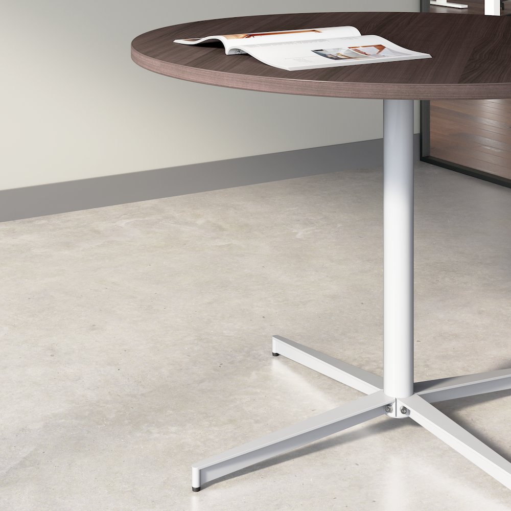 42-inch Round Conference Table with Metal Base in Storm Gray. Picture 4