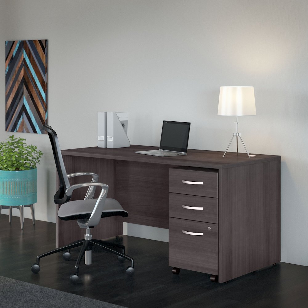 Studio C 60W x 30D Office Desk with Mobile File Cabinet. Picture 2