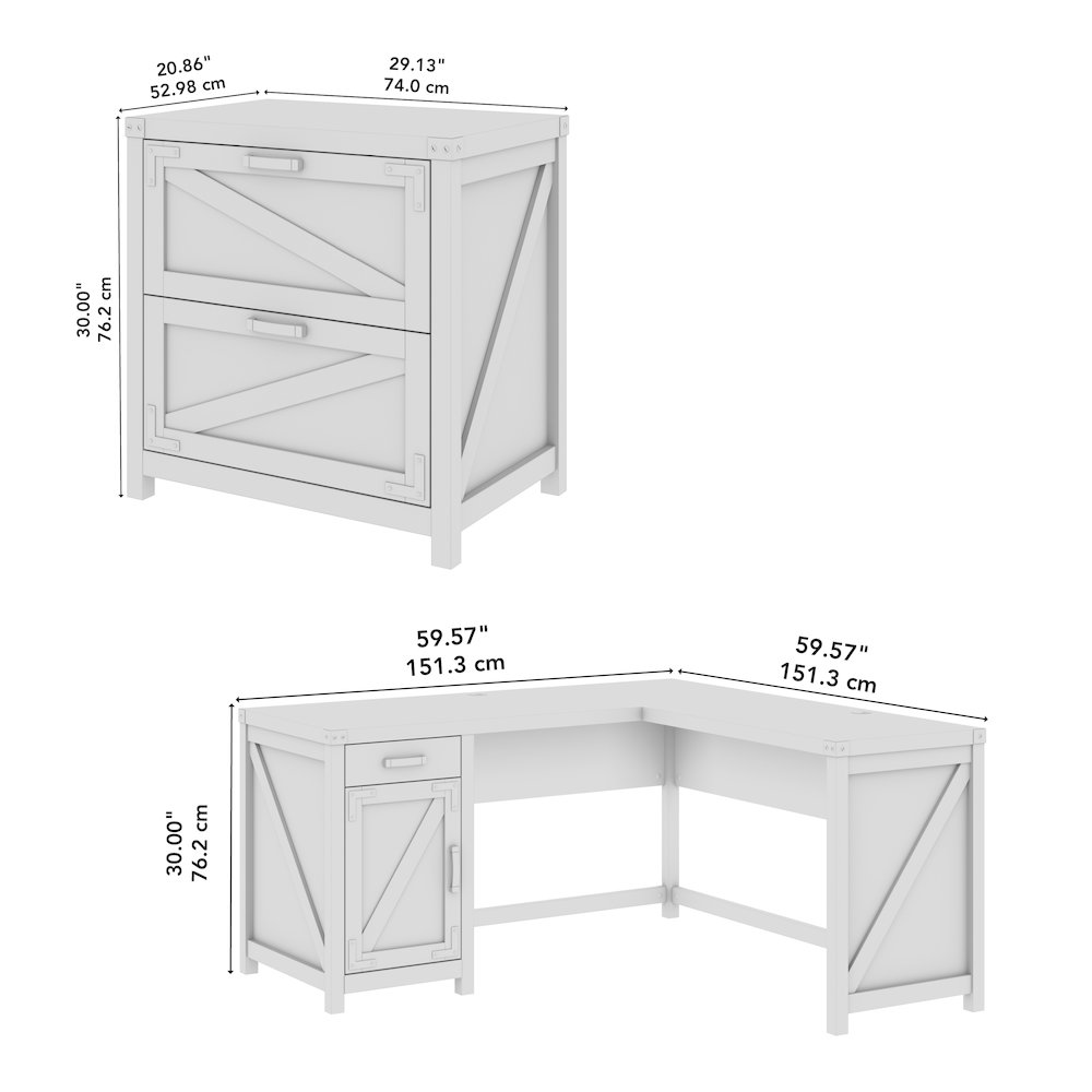 Knoxville 60W L Shaped Desk with 2 Drawer Lateral File Cabinet. Picture 9