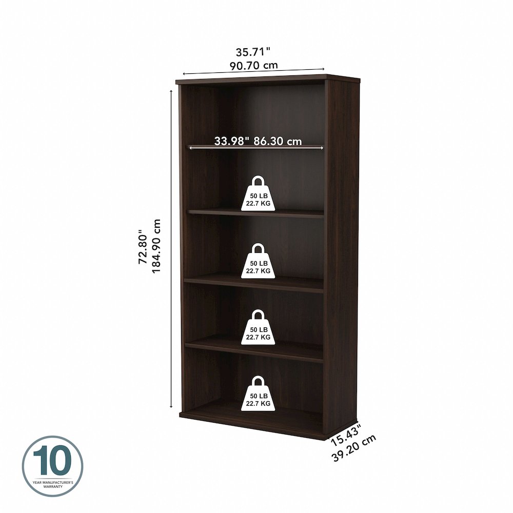 Studio C Tall 5 Shelf Bookcase. Picture 5