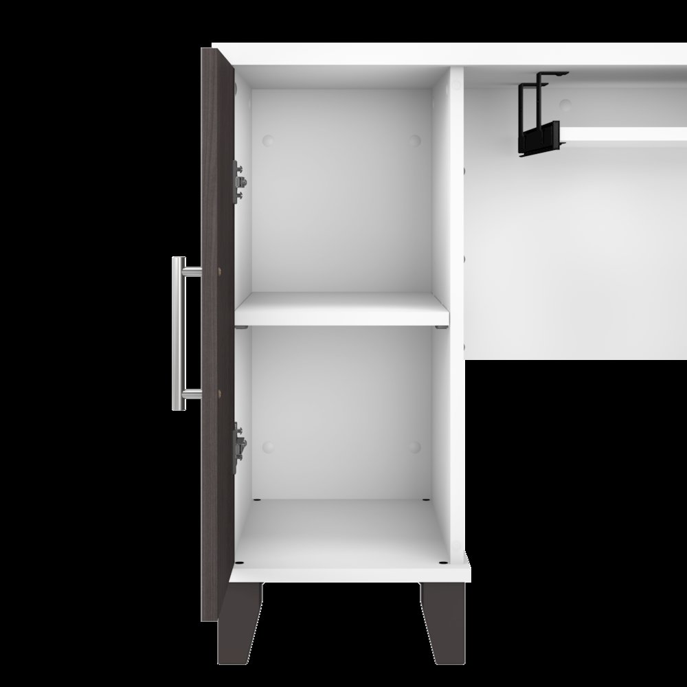 Somerset 60W L Shaped Desk with Hutch and 5 Shelf Bookcase. Picture 5