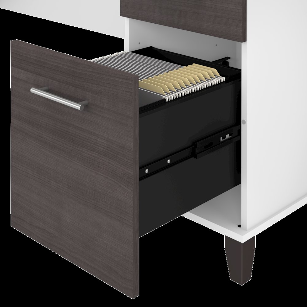 Somerset 60W Office Desk with Lateral File Cabinet and 5 Shelf Bookcase. Picture 3